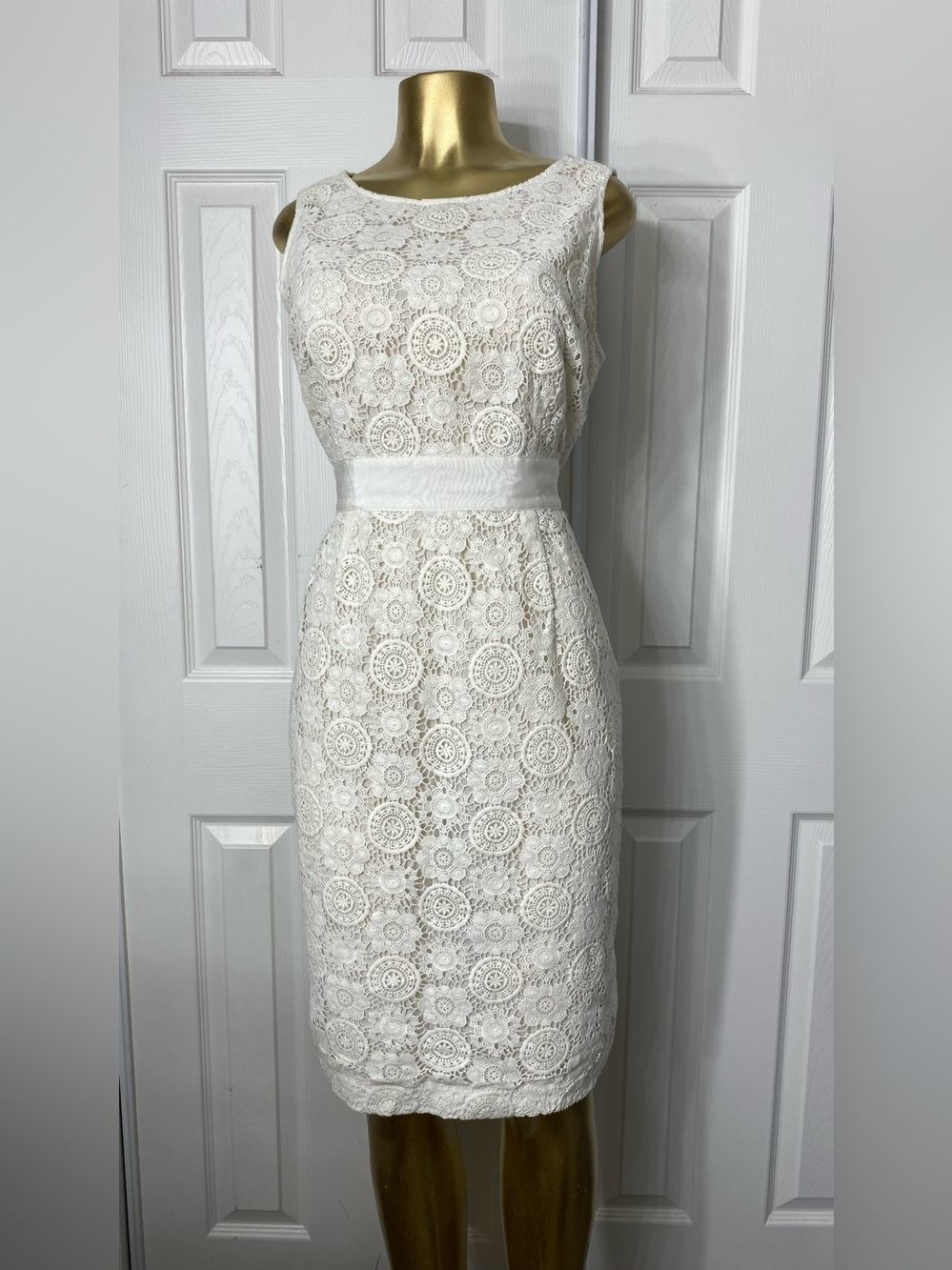 Boden White Lace Sheath Dress